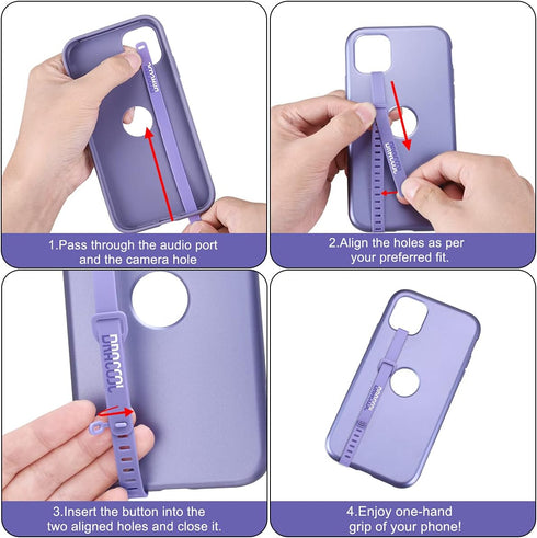 2 PCS Silicone Phone Strap, Cell Phone Grip Loop Elastic Stretching Band Hand Finger Holder Secure Slim Universal for