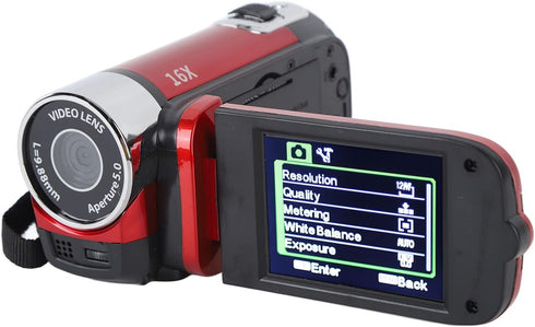 FOSA 1080P 16MP 16x 2.7in HD Camera Camcorder, DV Camera Digital Zoom Video Camera, TFT Rotatable Screen, Built
