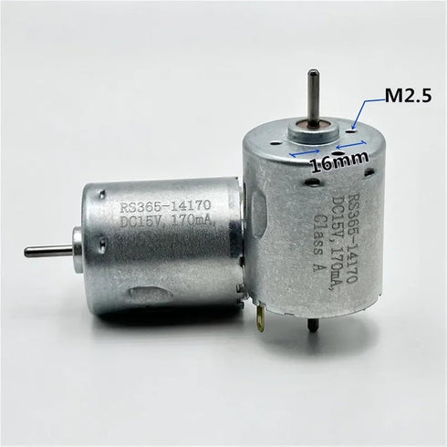 AYEXNSW RS-365-14170 12V 14.4V 15V 18V 7700RPM 1Pcs Mini Carbon Brush Motor DC High Speed Double Shaft for Sweeper