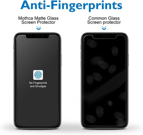 Mothca Matte Glass Screen Protector 2 Pack for iPhone XR/11 - Anti-Glare, Anti-Fingerprint, Easy Install, Bubble Free.