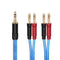 3.5mm Banana Speaker Wire Cable with Gold Plated Banana Tips, 2x100 AWG 3.5mm Stereo Male Jack to 4 x Banana Plug