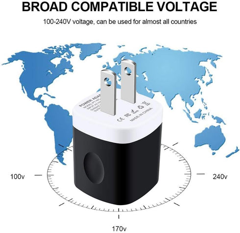 USB Charger Adapter, 1A Cube Charger Block 10PC Single Port Wall Outlet Charger for iPhone 14/13/12/11 Pro