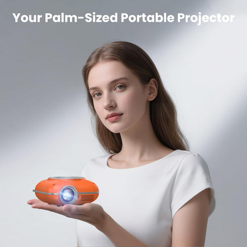 HOMPOW 1080P Mini Projector with Two -Way Bluetooth, Portable Projector for Home Theater Use, Support
