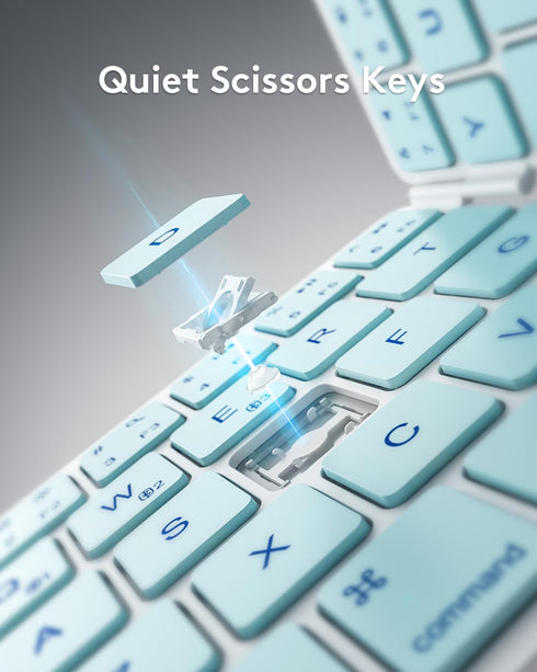 Samsers Bluetooth Foldable Keyboard, Wireless Portable Full-Size Ultra-Slim Rechargeable Keyboard for 3 Devices