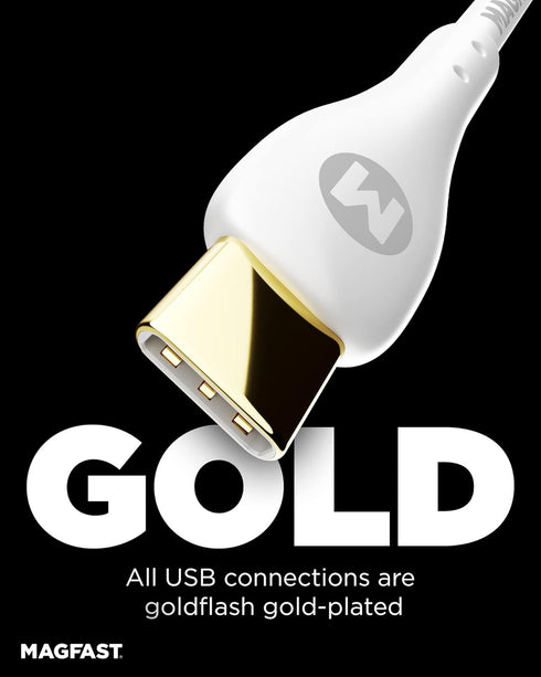 MAGFAST Lux USB-C to USB-C Cable, Alpine White, 6ft, PD Power Delivery, Fast Charging for Androids, iPhone 15, iPad