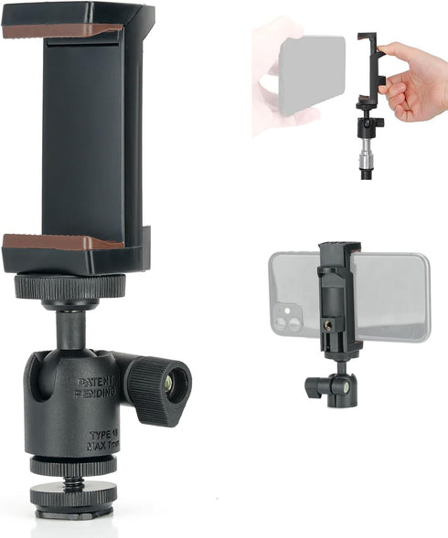 koolehaoda Cell Phone Tripod Mount Adapter with Universal 1/4" Swivel Mini Ball Head,
