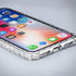 Fusicase for iPhone XR Diamond Case - Glitter Sticker Bling Rhinestone Crystal Metal Bumper Frame, Silver