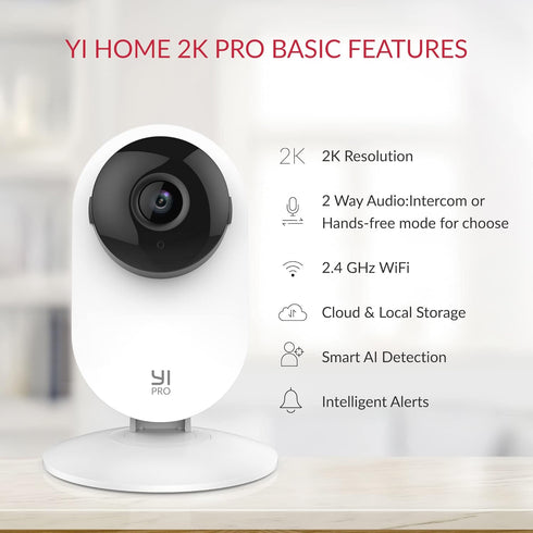 YI Pro 2K Home Security Camera - 2Packs, Indoor Camera with Smart Detection for Baby, Pet, Dog Monitoring