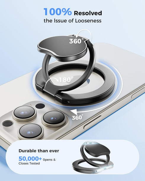 SUPERONE 17/16/15/14/13/12 Upgraded Ultra-Thin Magnetic Phone Grip for MagSafe Ring Holder, Removable Gym Dual-Sided