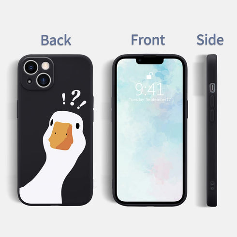 Funny Goose iPhone 11 Case, Silly Duck Cover, Liquid Silicone Soft Gel Rubber, Anti-Scratch, Durable, Microfiber Lining