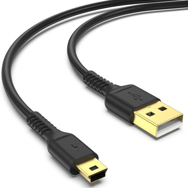 6FT Mini USB Cable - Standard USB 2.0 Type A Male to Mini B Male Charger Cord for PS3 Controller, MP3 Player, Camera,