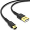 Durable 3ft Mini USB Cable, Standard USB 2.0 to Mini B Male Charger for PS3, MP3, Camera, Dash Cam, Garmin GPS, Hero 3+