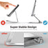 Adjustable Cell Phone Stand Holder, Fully Foldable Thick Aluminum Cradle for Desktop (Silver)