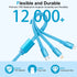 2Pack Multi Charging Cable, 4Ft Retractable 3 in 1 USB Charger for iPhone, Samsung, PS, Tablet & More. Fast Charging!