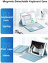 iPad Pro 13 inch 2024 Keyboard Case with Mouse, Detachable Bluetooth Touch Keyboard, Built-in Trackpad, Mist Blue