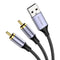 MOSWAG USB to RCA Cable, Dual RCA Stereo Y Splitter Cord, Nylon Braided Adapter for Laptop, PC, DVD Player, Speaker