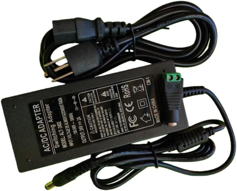 Lansan 24V 2A 100-240V 24V 2A Switching Power Supply Adapter, AC/DC Power Adapter with Power Cord, Input, Output