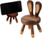 Yienning Cute Walnut Chair Cellphone Holder Stand Mini Chair Shape Phone Holder Rabbit