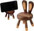 Yienning Cute Walnut Chair Cellphone Holder Stand Mini Chair Shape Phone Holder Rabbit