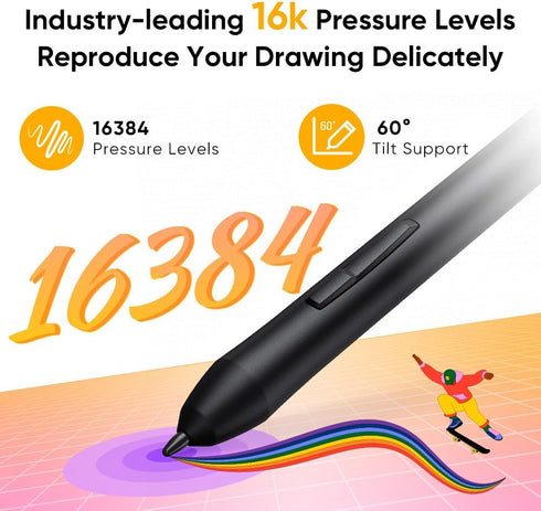 XPPen Deco 640 Drawing Tablet with 16384 Pressure Levels, Battery-Free Stylus, 6*4 Inch OSU Graphic Tablet for Digital