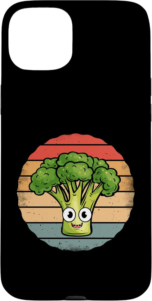Broccoli Gifts for Vegetarians Co. Broccoli - Funny Retro Vintage Sunset Style Broccoli Lover Case for iPhone