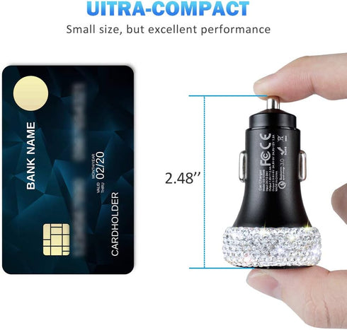 Dual USB Car Charger Quick Charge 3.0 Fast Charging Adapter for iPhone 11/11 Pro/MAX/XS/XR/X/10, iPad, Samsung