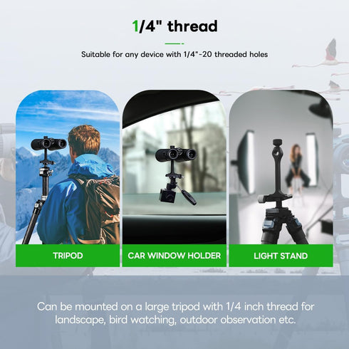 FANAUE S2-01 Binocular Tripod Adapter with 1/4-20" Thread, Compatible with Porro Binoculars and Arca Ball Heads