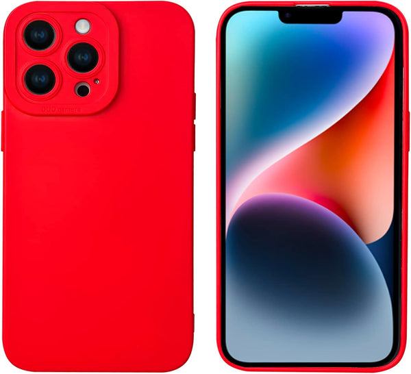 iPhone 13 Pro Max Case, Red Silicone TPU Rubber Back Cover Compatible for iPhone 13 Pro Max (6.7 inch)