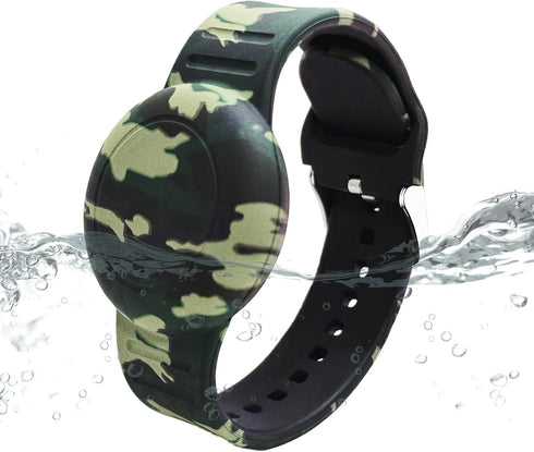 Waterproof AirTag Bracelet for Kids, Soft Silicone Hidden Holder Case Compatible with Apple AirTag, Adjustable Strap