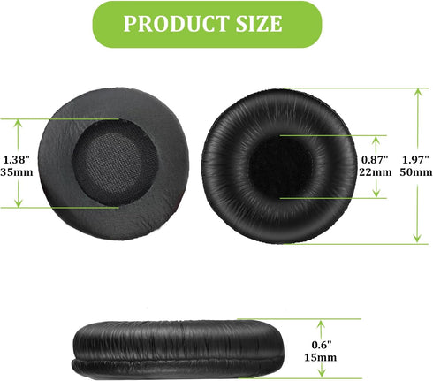 Ear Pads Replacement for Plantronics Headset, 50mm Ear Cushions Fit HW251N HW261N HW510 HW520 Blackwire C320 3210 3220