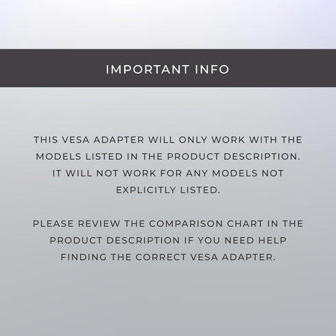 HumanCentric VESA Mount Adapter Plate for 200 x 100 mm VESA Patterns, Conversion Kit for 75 x 75 and 100 x 100 mm