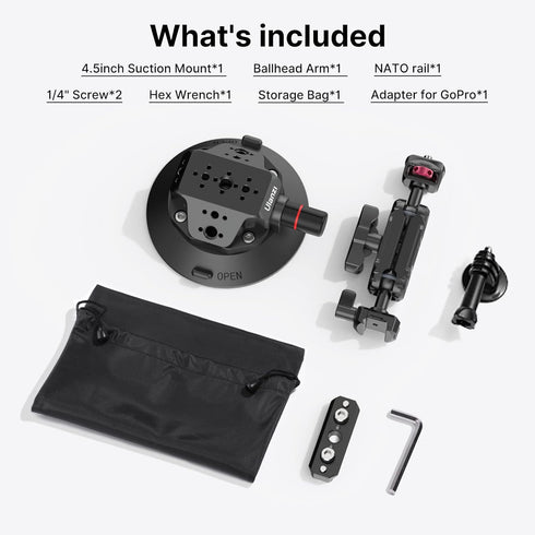 ULANZI SC-02 Suction Mount Magic Arm Bracket for DSLR Cameras and GoPro Action Camera Video Shooting