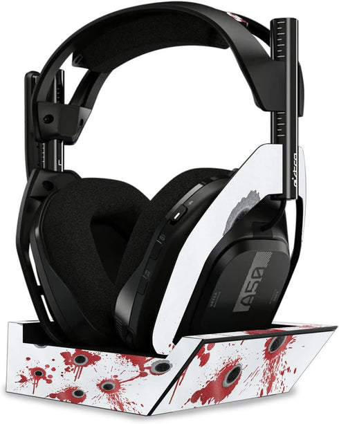 MightySkins Glossy Glitter Skin Compatible with Astro A50 Wireless Headphones + Base Station (Gen 4) - Bullet Holes |