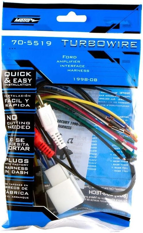 Metra Electronics 70-5519 Radio Wiring Harness for Mustang 01-03 Mach 1 Amp, Multi Color