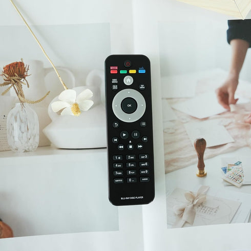 Replacement Remote Control for Philips BDP2105F7, Compatible with BDP2385, BDP2185/F7 Blu Ray DVD Player