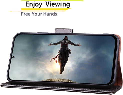 SUANPOT Leather Wallet Case for Samsung Galaxy A71 5G, RFID Credit Card Holder, Flip Folio Book Cover, Shockproof Black