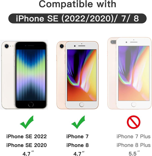 JETech Full Coverage Screen Protector for iPhone SE 3 (2022)/SE 2 (2020)/8/7, 4.7-Inch, White Edge Tempered Glass