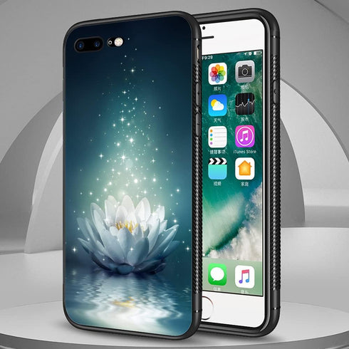 ZHEGAILIAN White Lotus Night Case for iPhone SE 2022, Shockproof Soft TPU Bumper, Non-Slip Design for Girls, 4.7-inch.
