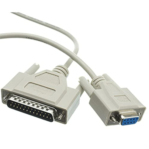 AYA DB9 (9-Pin) Female to DB25 (25-Pin) Male Serial Null Modem Cable (10 Ft)