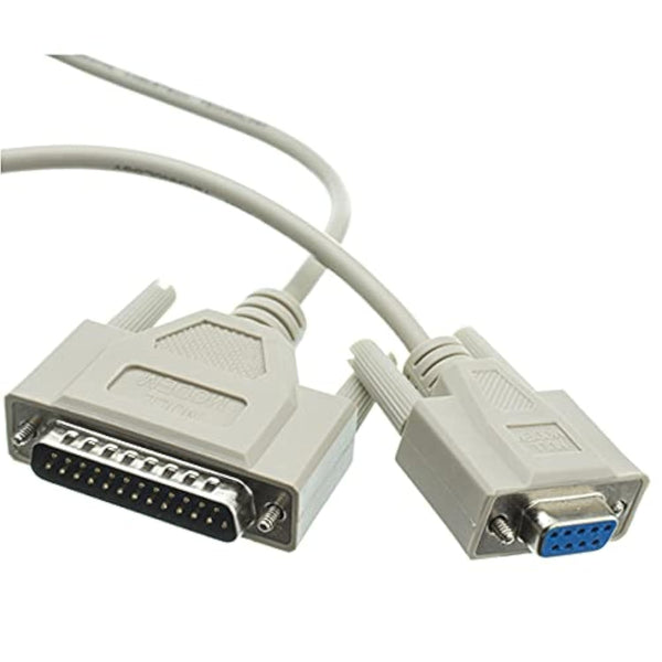 AYA DB9 (9-Pin) Female to DB25 (25-Pin) Male Serial Null Modem Cable (10 Ft)