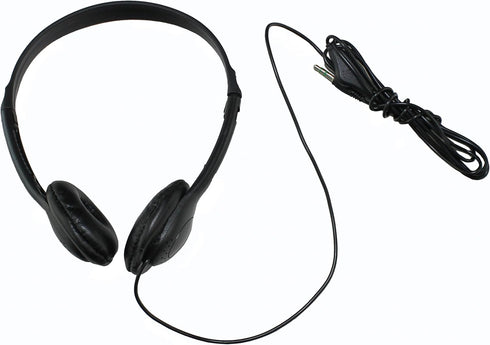 Soundnetic SNCCV Classroom Stereo Headphones with Leatherette Earpads, Black, Count of 10