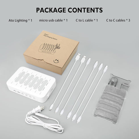 USB C Charging Station for Multiple Devices Apple, 100W 4 PD and 2 USB Charger Stations Compatible with Apple iPhone