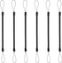 6PCS Black Retractable Spring Coil Strap Pen Leash, Plastic Elastic Pencil Chain Tether Lanyard for Touchscreen Pens