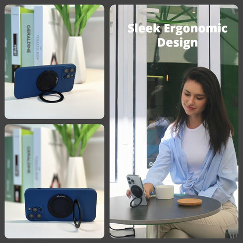 MINDSKY Magnetic Phone Ring Stand for iPhone 12, 13, 14, 15 Series - Compatible with MagSafe Cases (Pop Base)