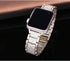 Bling Bands Compatible with Apple Watch Band 42mm/41mm/40mm/38mm, Women Metal Rhinestone Replacement Wristband