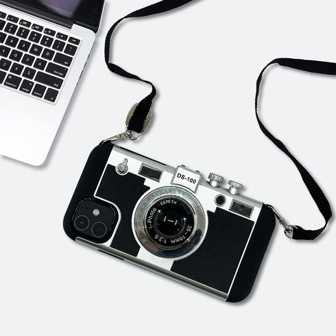 New Emily in Paris Phone Case, Vintage Camera Design for iPhone 11/12/13 Pro Max with Lanyard