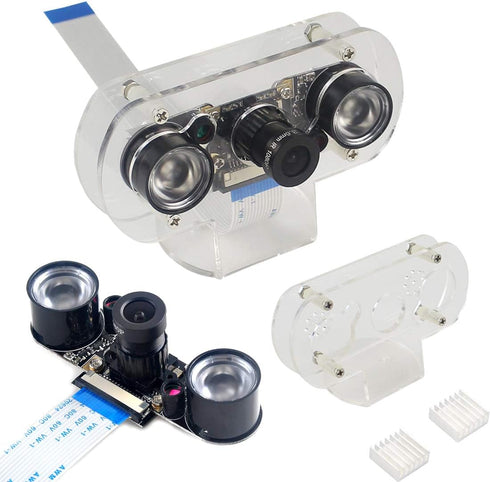 HiLetgo Raspberry Pi Camera 5MP OV5647 Adjustable-Focus Webcam Night Vision Camera Module Video