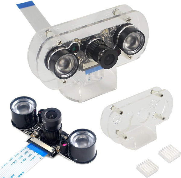 HiLetgo Raspberry Pi Camera 5MP OV5647 Adjustable-Focus Webcam Night Vision Camera Module Video