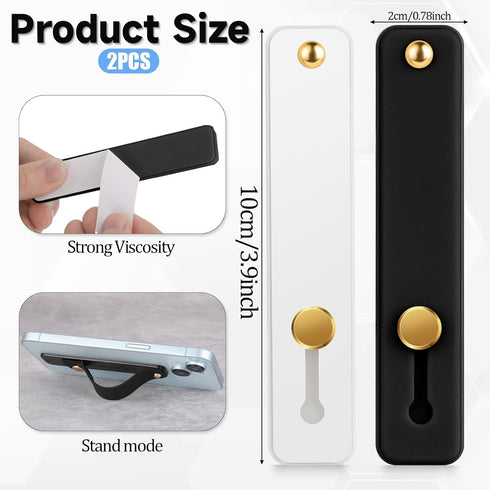 Styquenzer 2 Pcs Universal Phone Loop Finger Holder Strap Portable Grip for Case Hand Grips for Back of Phone Suitable