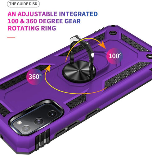 Samsung Galaxy S20 FE Case with Screen Protector - Military Grade 16ft Drop Tested Cover, Magnetic Kickstand, Purple
